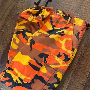 Orange camo cargo pants Size S Zumeiz